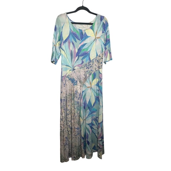 Soft Surroundings Dresses & Skirts - Soft Surroundings Womens Floral Watercolor Maxi Dress Blue Purple M Resortwear